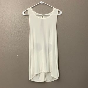 American Eagle soft and sexy Rib cross back white Tank top Medium-read descripti
